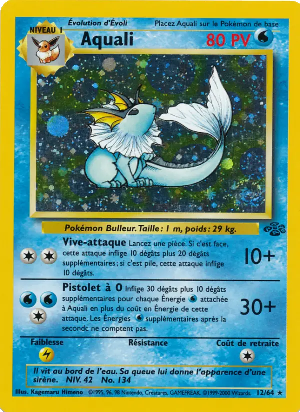 Scan HD carte Pokémon Aquali 12/64 — Jungle