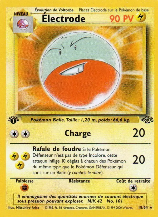 Scan HD carte Pokémon Électrode 18/64 — Jungle