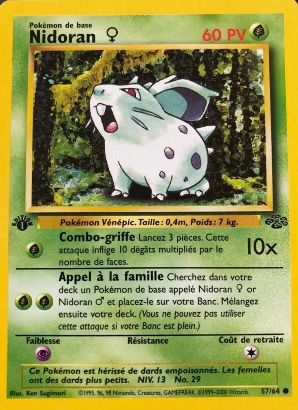 Scan HD carte Pokémon Nidoran ♀ 57/64 — Jungle