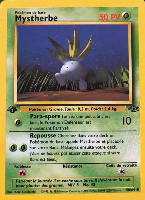 Scan HD carte Pokémon Mystherbe 58/64 — Jungle