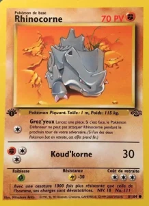 Carte Pokemon Rhinocorne 61/64 Jungle