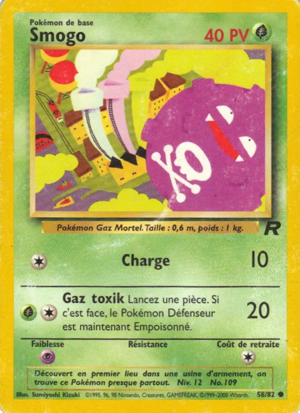 Scan HD carte Pokémon Smogo 58/82 — Team Rocket