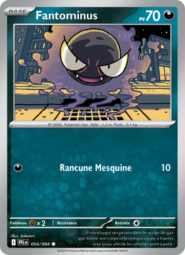 Scan HD carte Pokémon Fantominus 054/94 — Flammes Fantasmagoriques