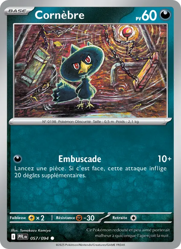 Scan HD carte Pokémon Cornèbre 057/94 — Flammes Fantasmagoriques