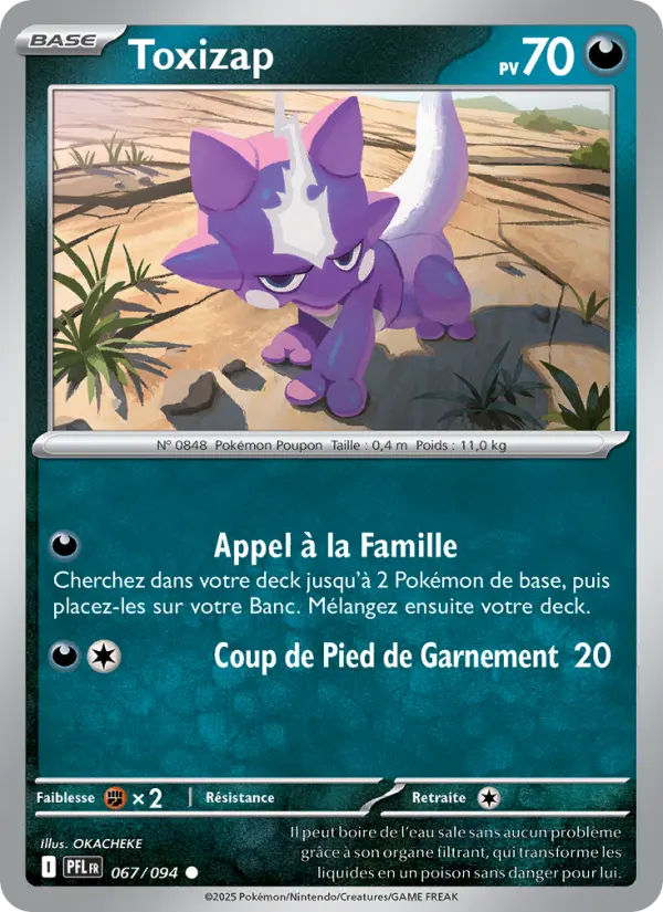 Scan HD carte Pokémon Toxizap 067/94 — Flammes Fantasmagoriques