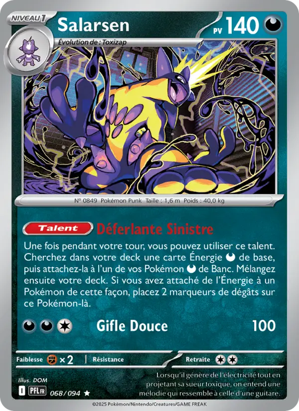 Scan HD carte Pokémon Salarsen 068/94 — Flammes Fantasmagoriques