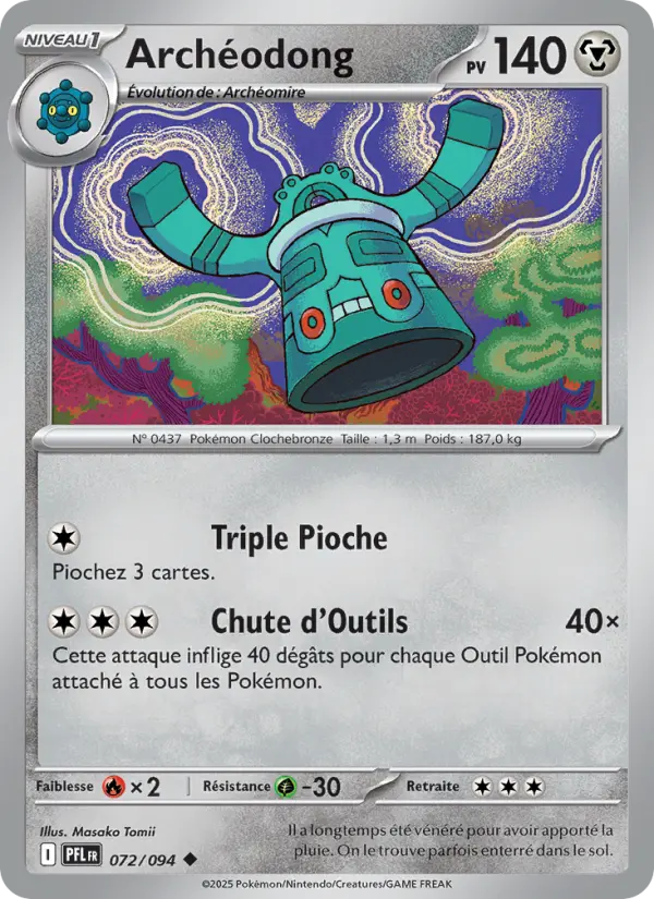 Scan HD carte Pokémon Archéodong 072/94 — Flammes Fantasmagoriques