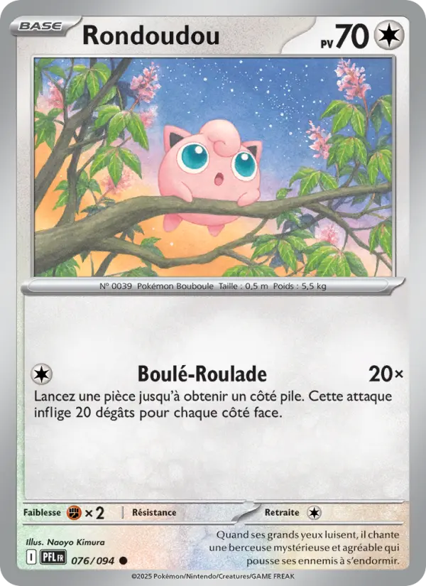 Scan HD carte Pokémon Rondoudou 076/94 — Flammes Fantasmagoriques