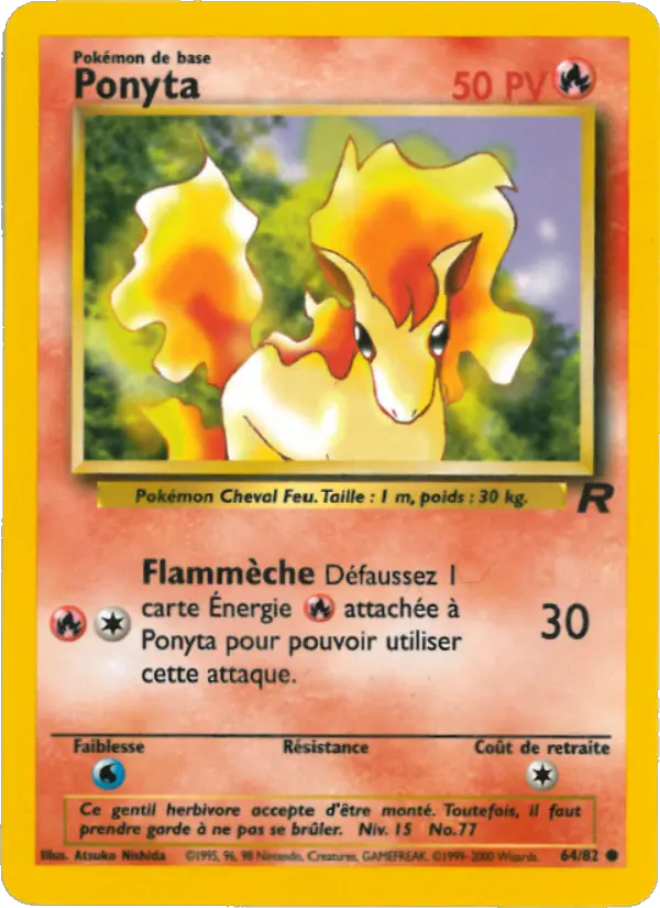 Scan HD carte Pokémon Ponyta 64/82 — Team Rocket