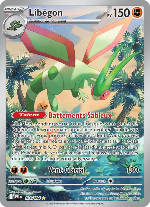 Scan HD carte Pokémon Libégon 101/94 — Flammes Fantasmagoriques