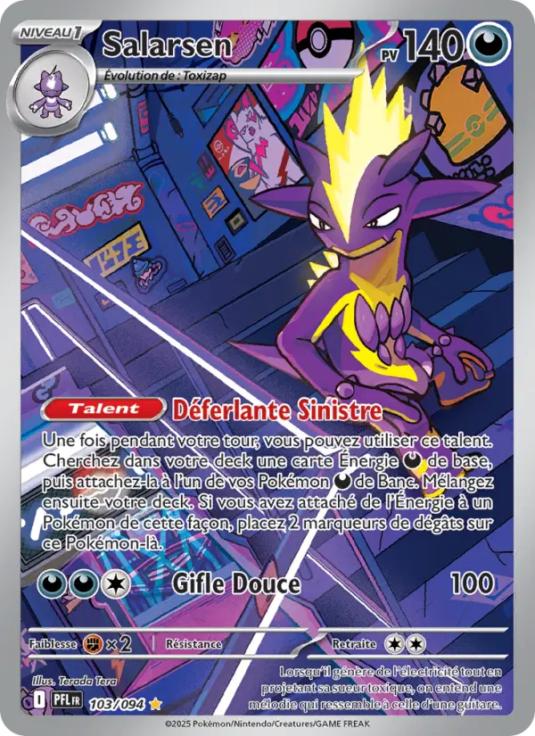 Scan HD carte Pokémon Salarsen 103/94 — Flammes Fantasmagoriques