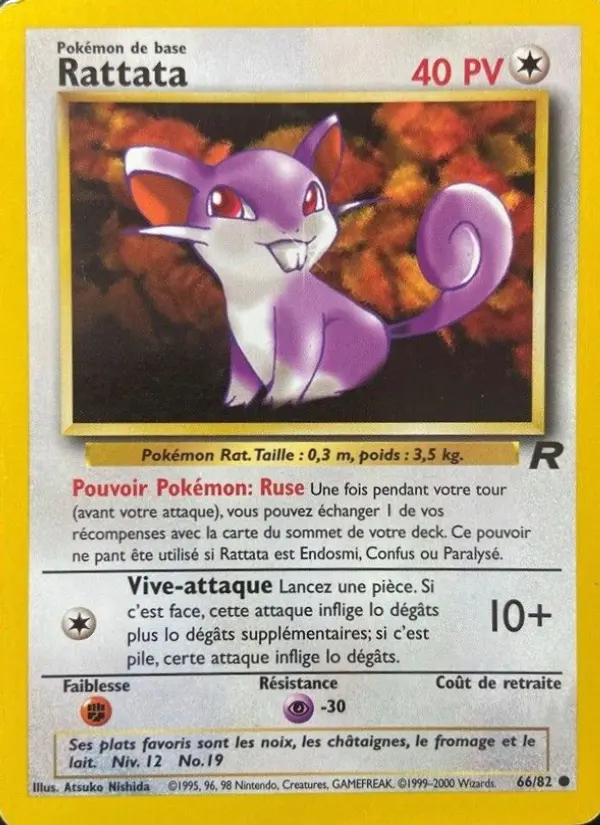 Scan HD carte Pokémon Rattata 66/82 — Team Rocket