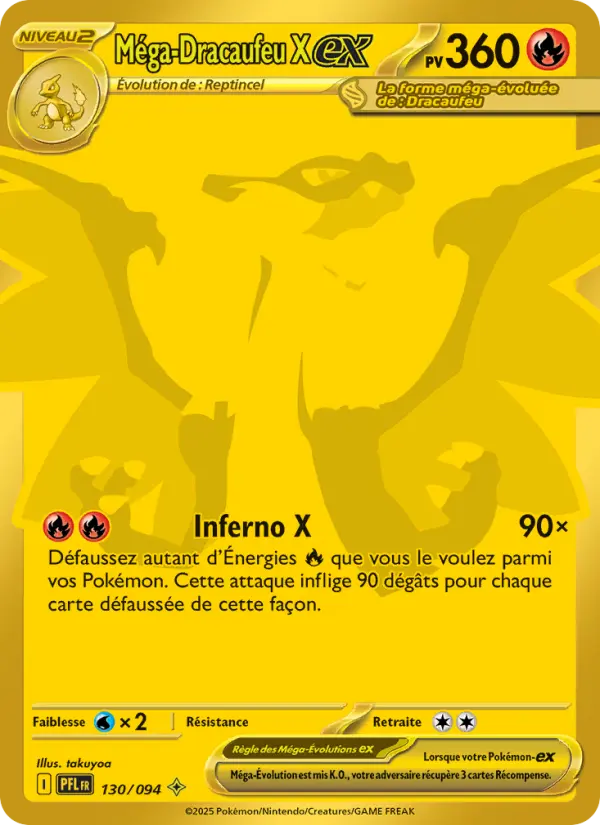 Scan HD carte Pokémon Méga-Dracaufeu X-ex 130/94 — Flammes Fantasmagoriques