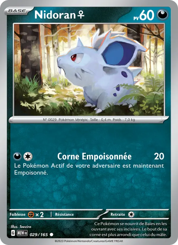 Scan HD carte Pokémon Nidoran♀ 029/165 — 151