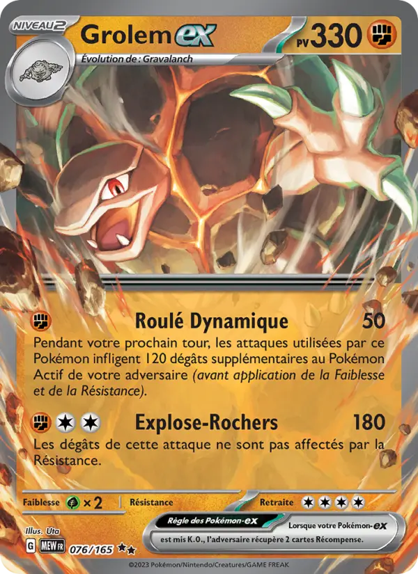 Scan HD carte Pokémon Grolem-ex 076/165 — 151