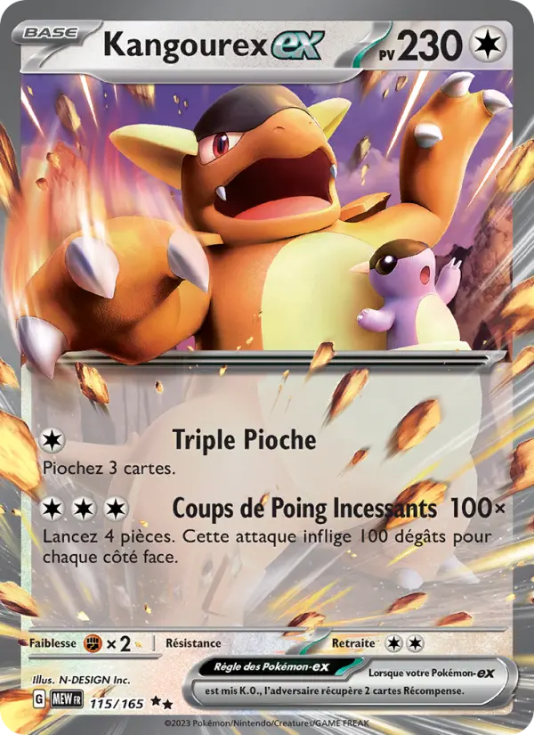 Scan HD carte Pokémon Kangourex-ex 115/165 — 151