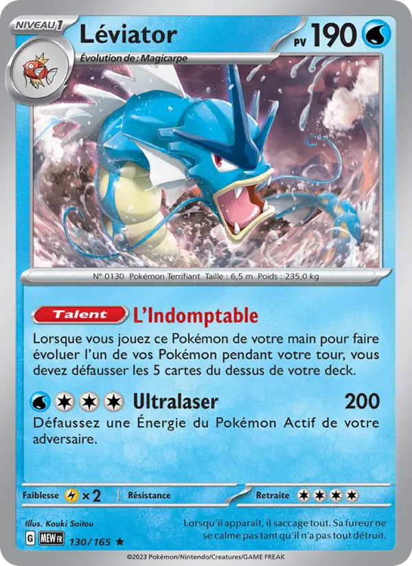 Scan HD carte Pokémon Léviator 130/165 — 151