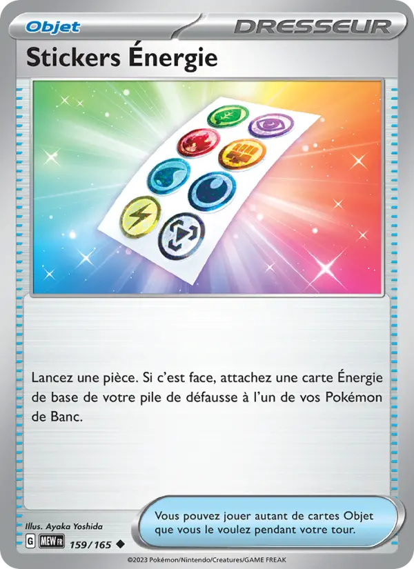 Scan HD carte Pokémon Stickers Énergie 159/165 — 151