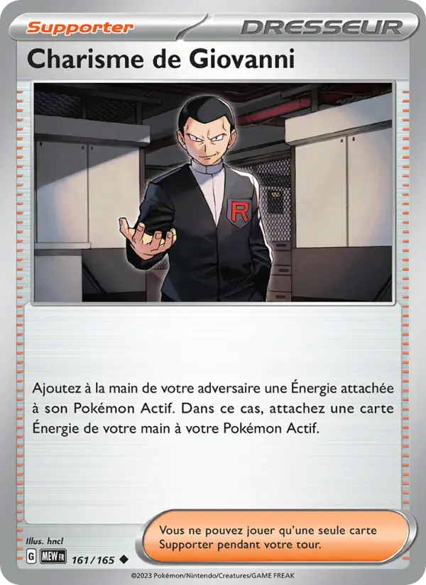 Scan HD carte Pokémon Charisme de Giovanni 161/165 — 151