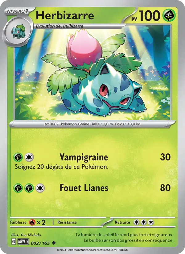 Scan HD carte Pokémon Herbizarre 002/165 — 151