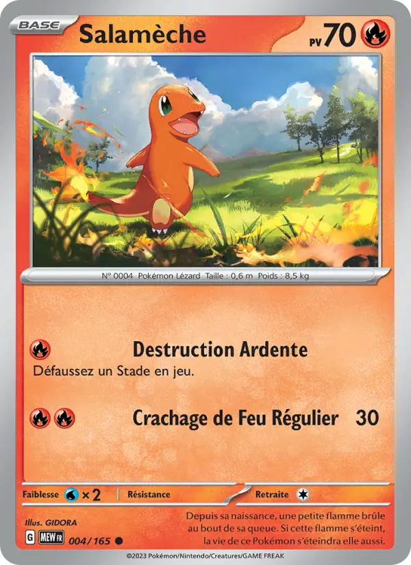 Scan HD carte Pokémon Salamèche 004/165 — 151