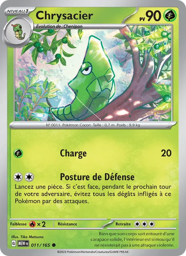 Scan HD carte Pokémon Chrysacier 011/165 — 151