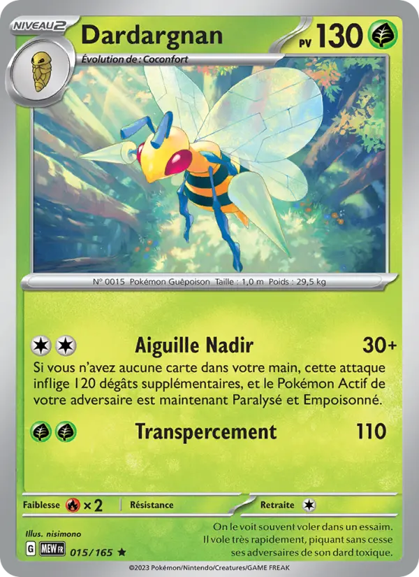 Scan HD carte Pokémon Dardargnan 015/165 — 151