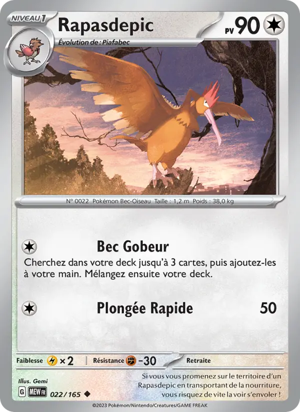 Scan HD carte Pokémon Rapasdepic 022/165 — 151