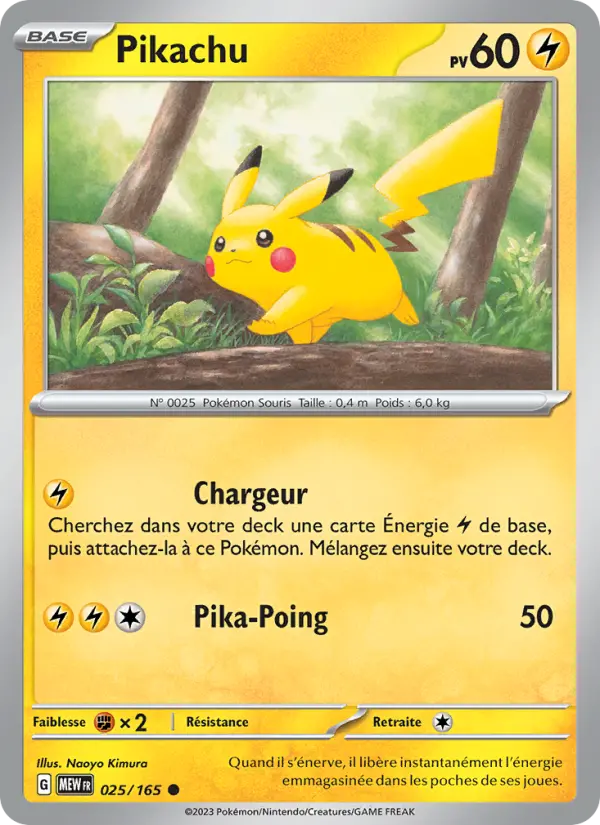 Scan HD carte Pokémon Pikachu 025/165 — 151