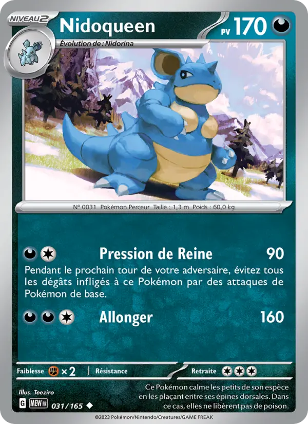 Scan HD carte Pokémon Nidoqueen 031/165 — 151
