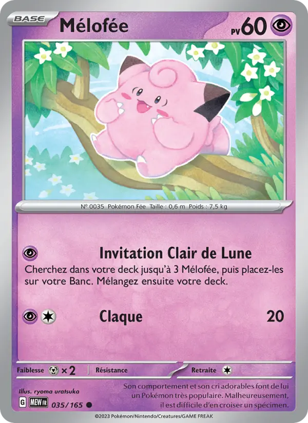 Scan HD carte Pokémon Mélofée 035/165 — 151