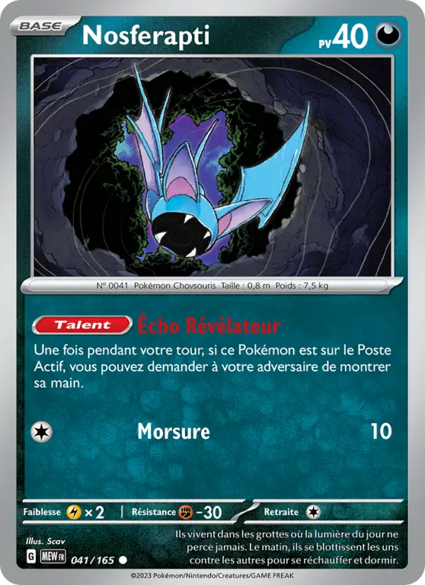 Scan HD carte Pokémon Nosferapti 041/165 — 151