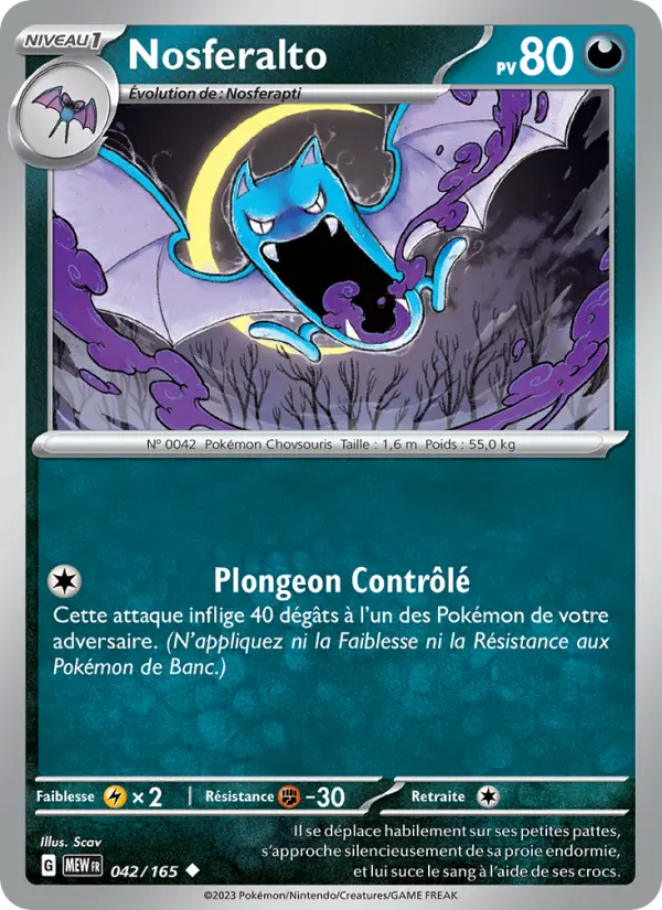 Scan HD carte Pokémon Nosferalto 042/165 — 151