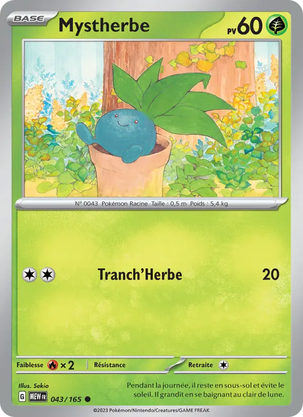 Scan HD carte Pokémon Mystherbe 043/165 — 151