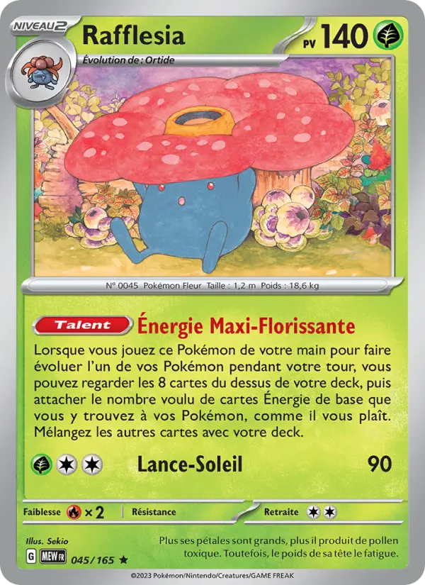 Scan HD carte Pokémon Rafflesia 045/165 — 151