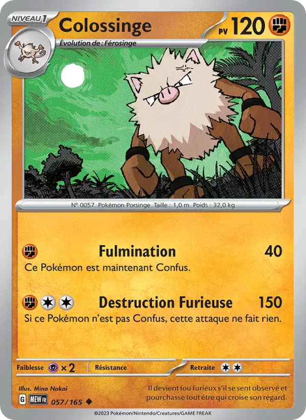 Scan HD carte Pokémon Colossinge 057/165 — 151