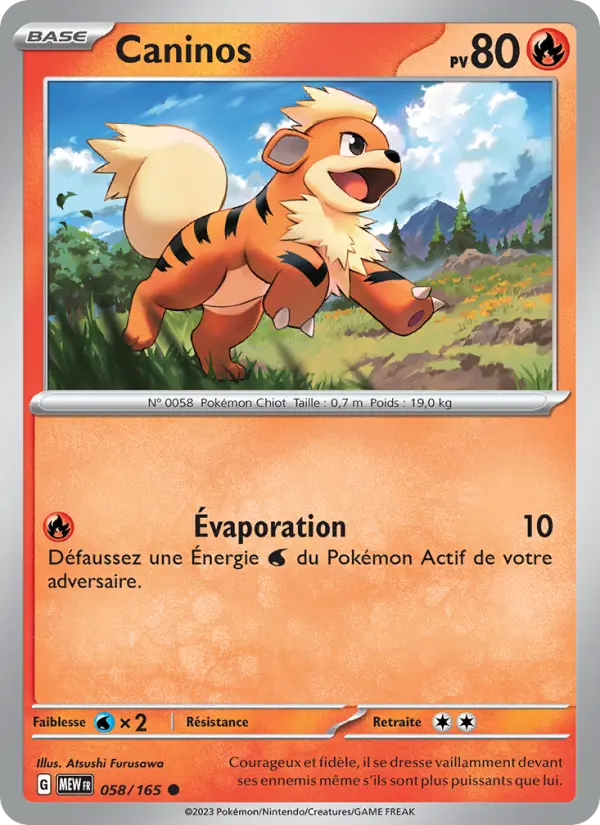 Scan HD carte Pokémon Caninos 058/165 — 151