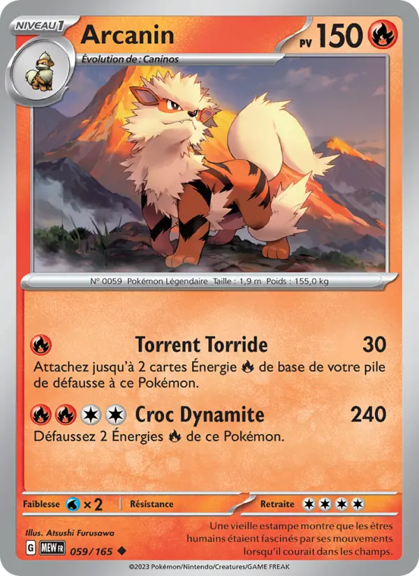 Scan HD carte Pokémon Arcanin 059/165 — 151