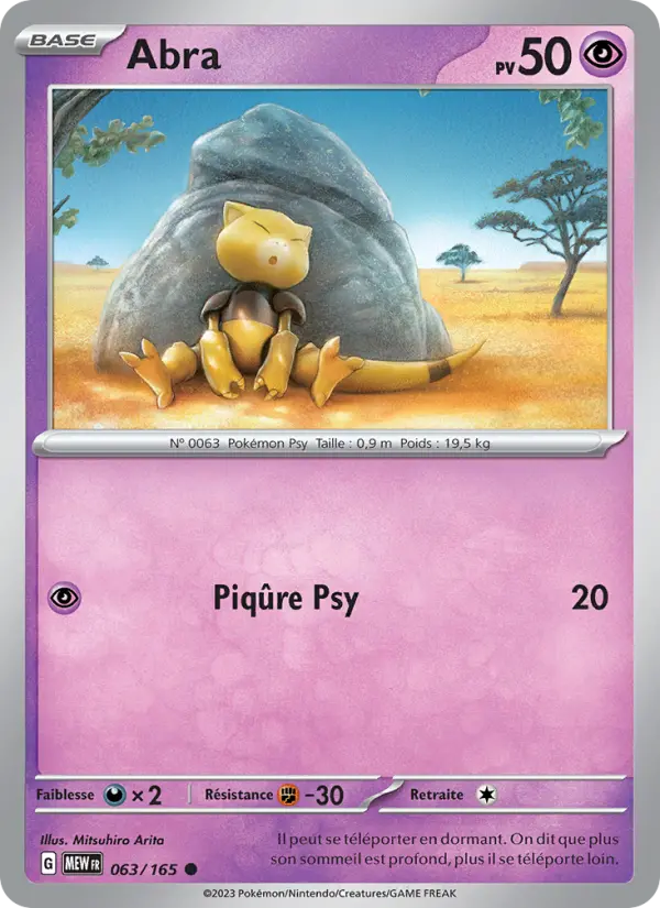 Scan HD carte Pokémon Abra 063/165 — 151