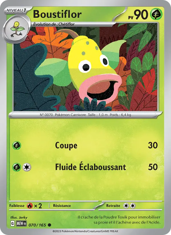Scan HD carte Pokémon Boustiflor 070/165 — 151