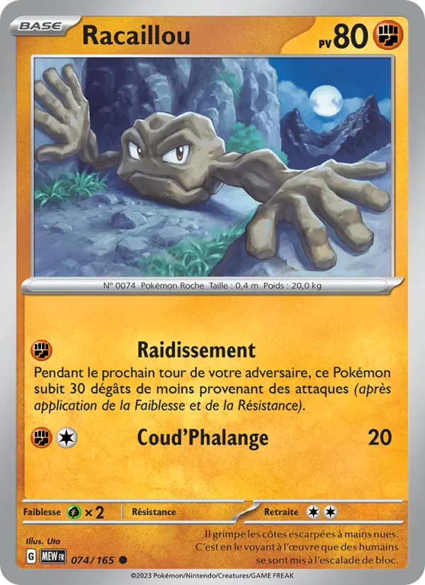 Scan HD carte Pokémon Racaillou 074/165 — 151