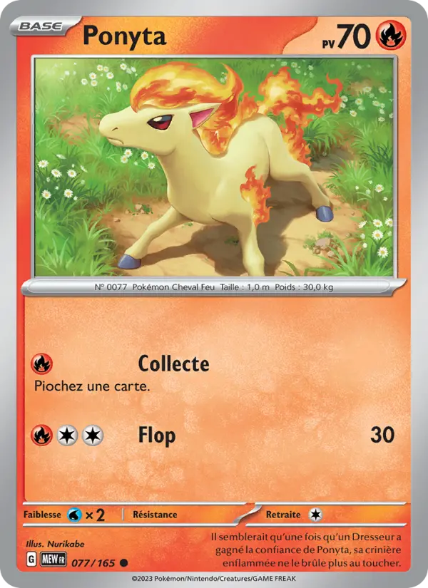 Scan HD carte Pokémon Ponyta 077/165 — 151