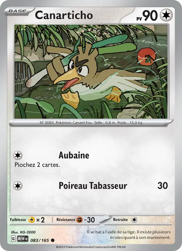Scan HD carte Pokémon Canarticho 083/165 — 151