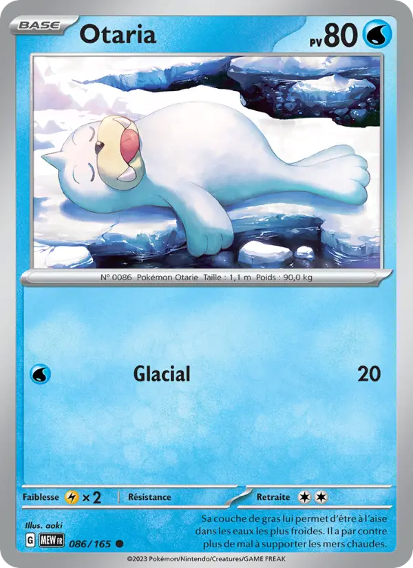 Scan HD carte Pokémon Otaria 086/165 — 151