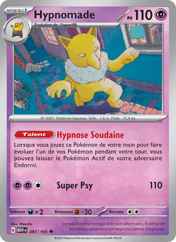 Scan HD carte Pokémon Hypnomade 097/165 — 151