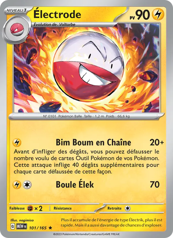 Scan HD carte Pokémon Électrode 101/165 — 151