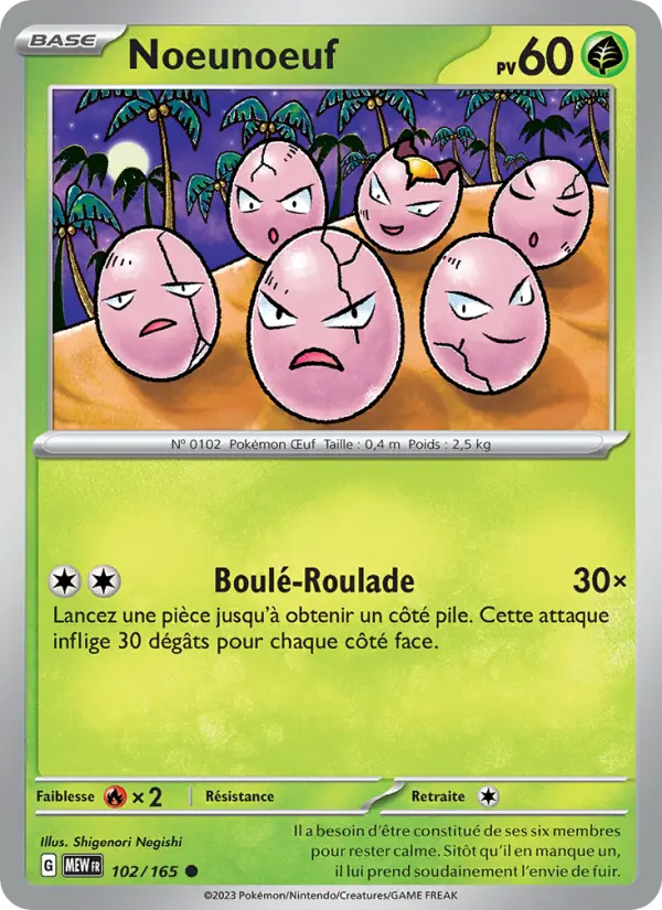 Scan HD carte Pokémon Noeunoeuf 102/165 — 151