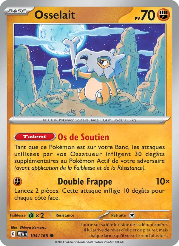 Scan HD carte Pokémon Osselait 104/165 — 151