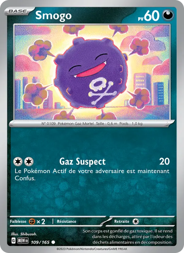 Scan HD carte Pokémon Smogo 109/165 — 151