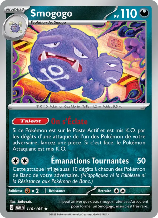 Scan HD carte Pokémon Smogogo 110/165 — 151